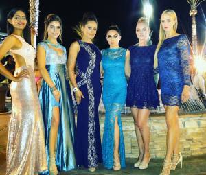 Blue (and ivory) gowns designed by Kunal Ghose